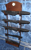 Подставка для ножей многофункциональная, с часами, деревянная, 3 варианта установки, защита от воды, цвет Мореный дуб